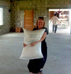 Glenda carrying 100lbs of food