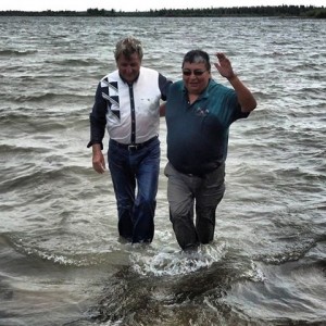 WALKING ON THE WATER WITH PASTER OKEMOW GODS RIVER, MANITOBA CANADA